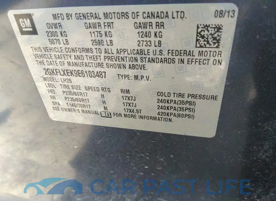 2GKFLXEK9E6103487# 9