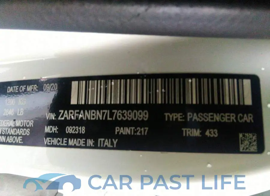 ZARFANBN7L7639099# 9