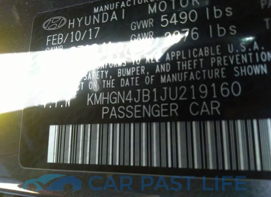 KMHGN4JB1JU219160# 9
