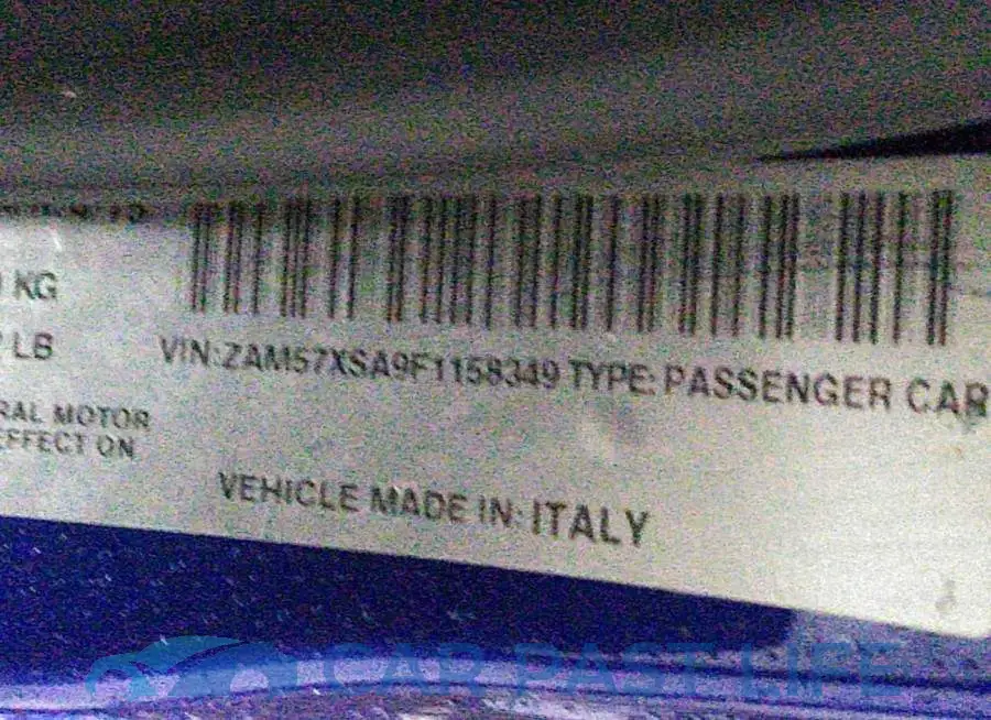 ZAM57XSA9F1158349# 9