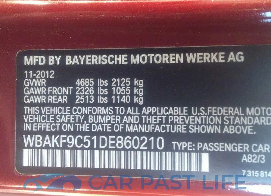 WBAKF9C51DE860210# 9