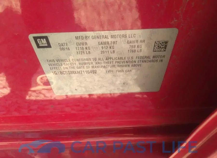 1G1BC5SMXH7116492# 9