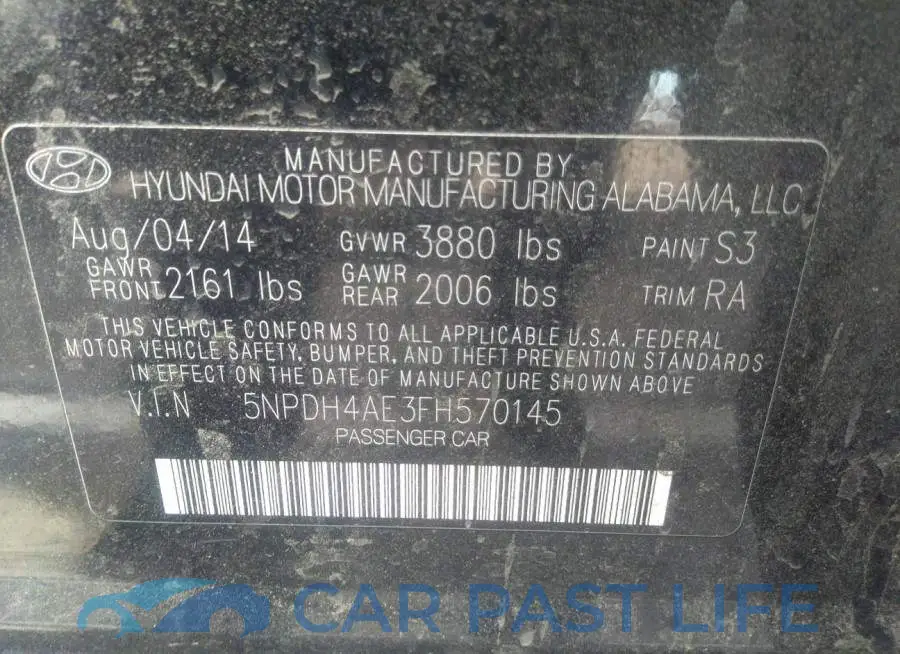 5NPDH4AE3FH570145# 9