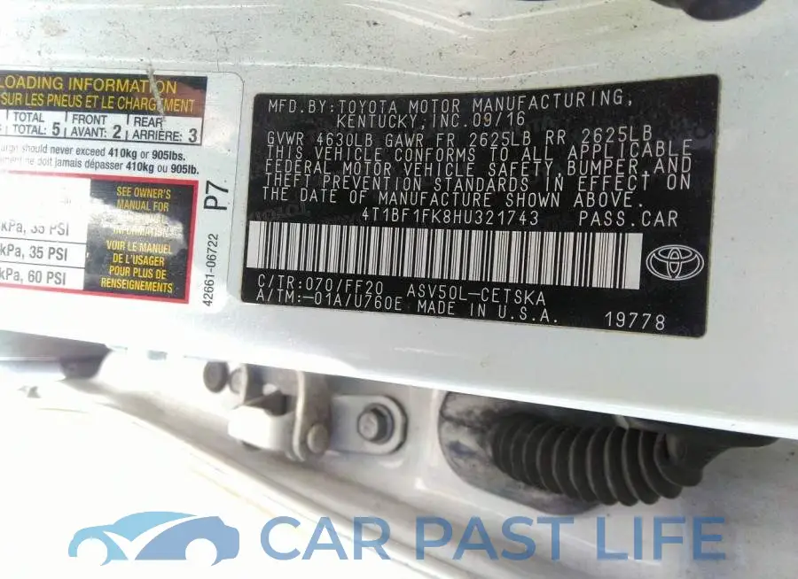 4T1BF1FK8HU321743# 9