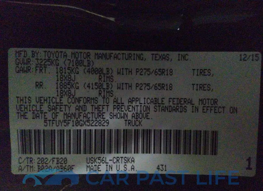 5TFUY5F10GX522829# 9