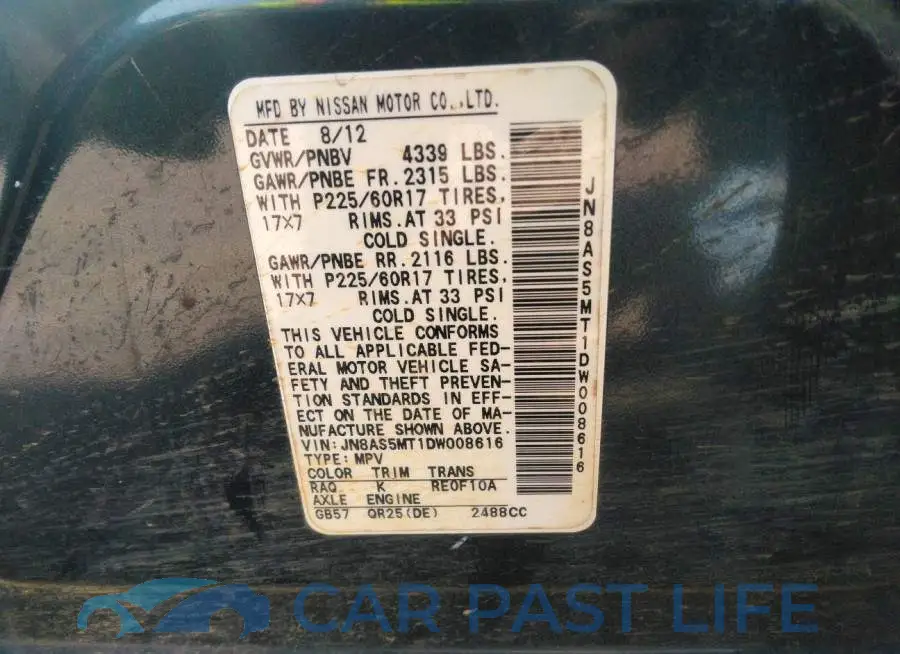 JN8AS5MT1DW008616# 9