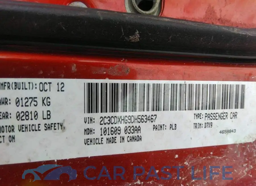 2C3CDXHG9DH563467# 9