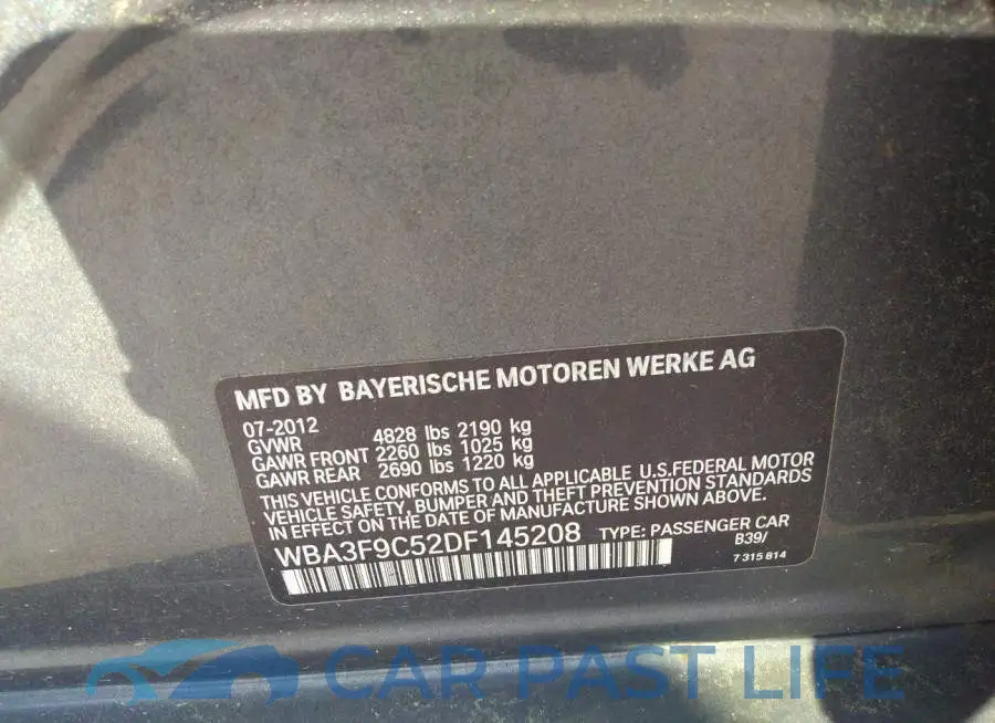 WBA3F9C52DF145208# 9