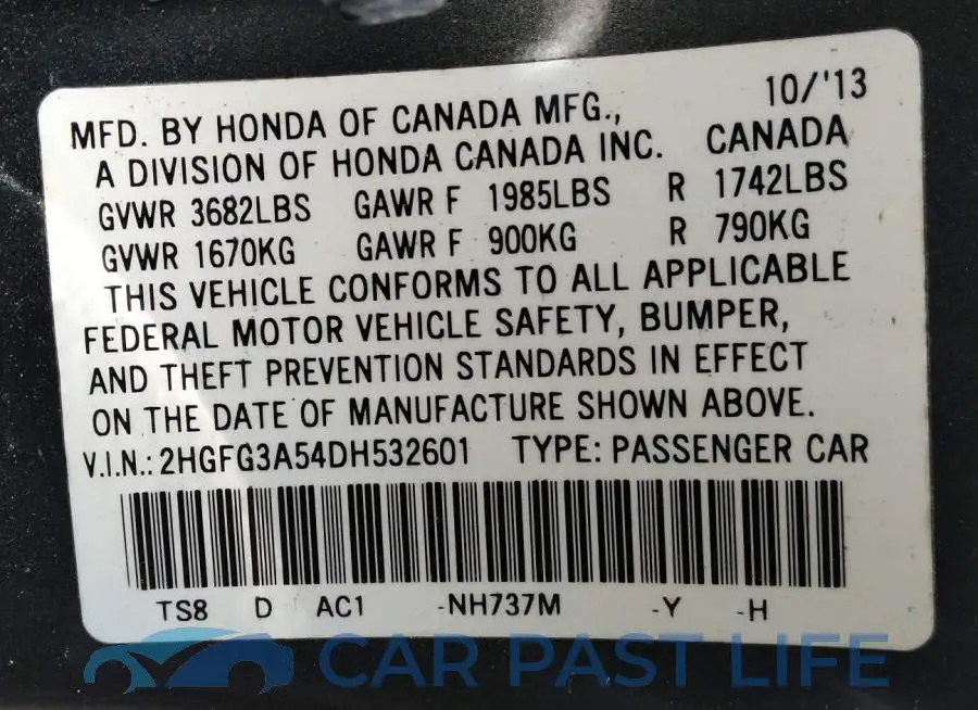 2HGFG3A54DH532601# 9