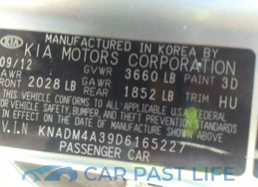 KNADM4A39D6165227# 9