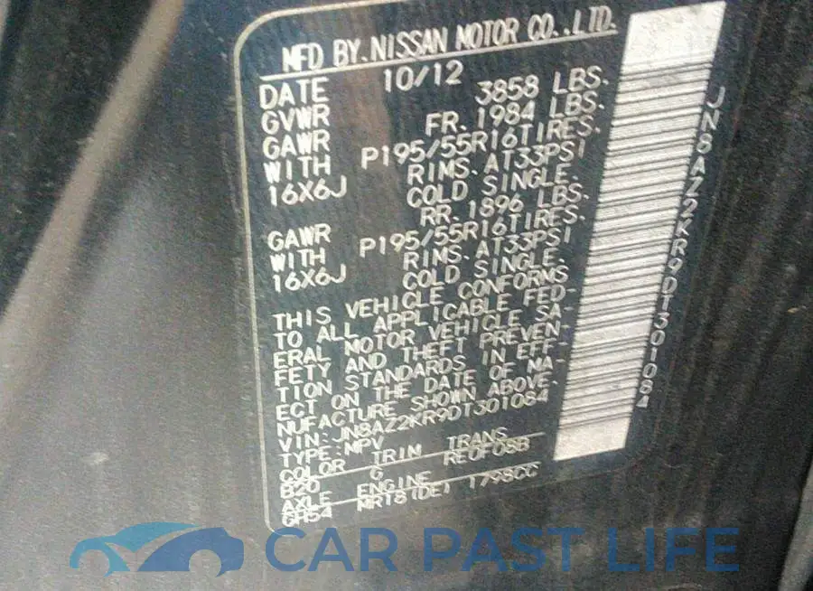 JN8AZ2KR9DT301084# 9