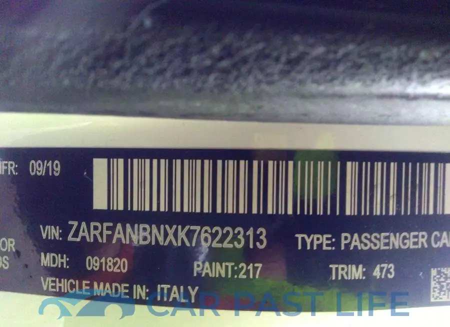 ZARFANBNXK7622313# 9