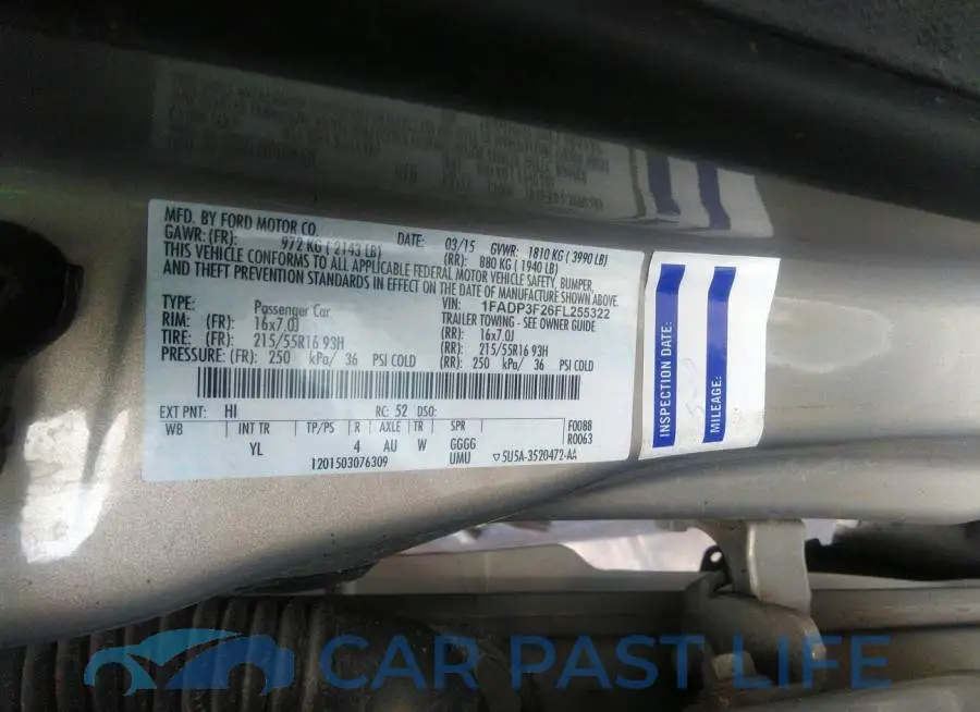 1FADP3F26FL255322# 9