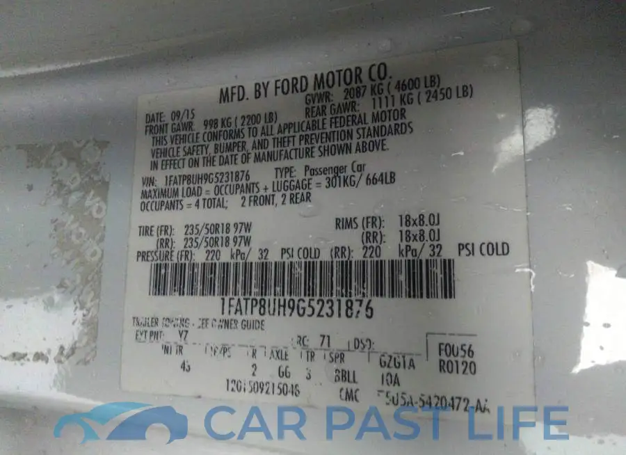 1FATP8UH9G5231876# 9
