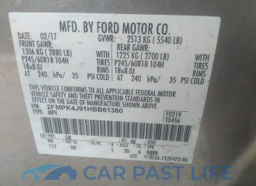 2FMPK4J91HBB61380# 9
