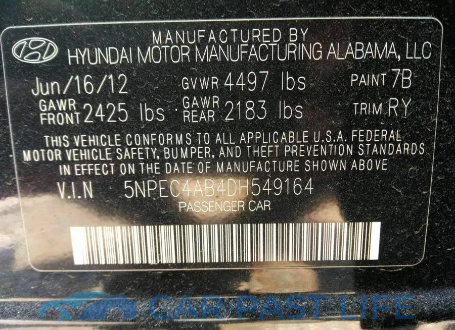 5NPEC4AB4DH549164# 9