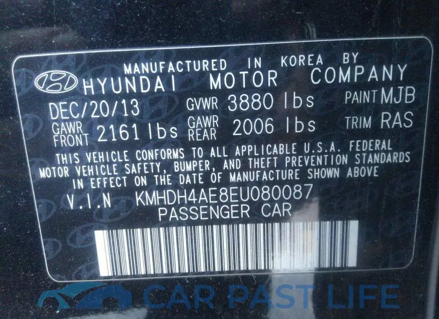 KMHDH4AE8EU080087# 9