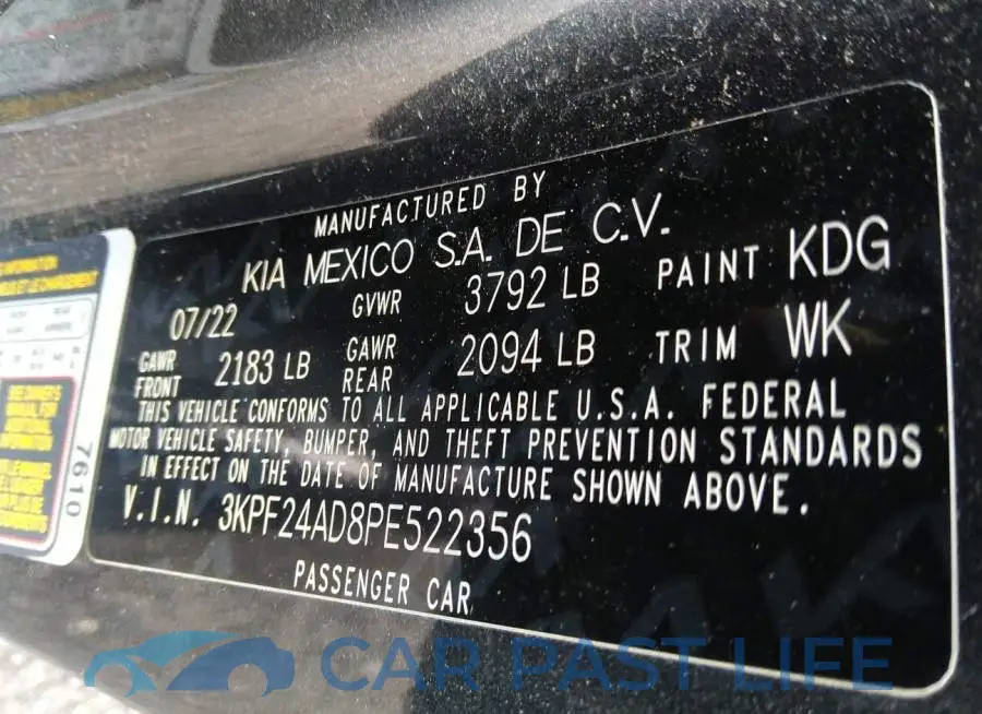 3KPF24AD8PE522356# 9