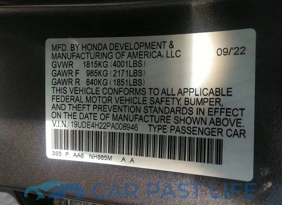 19UDE4H22PA008946# 9
