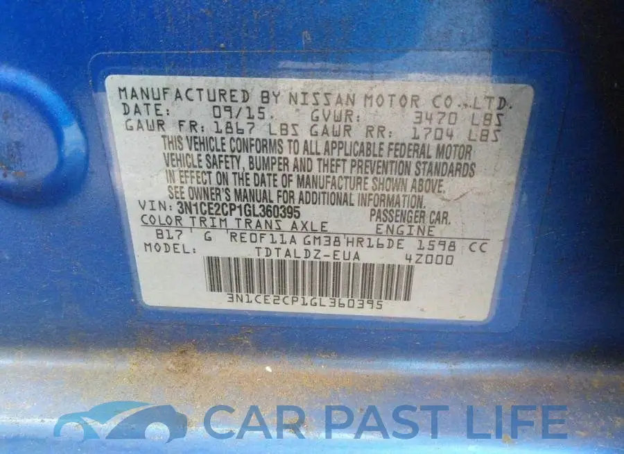 3N1CE2CP1GL360395# 9