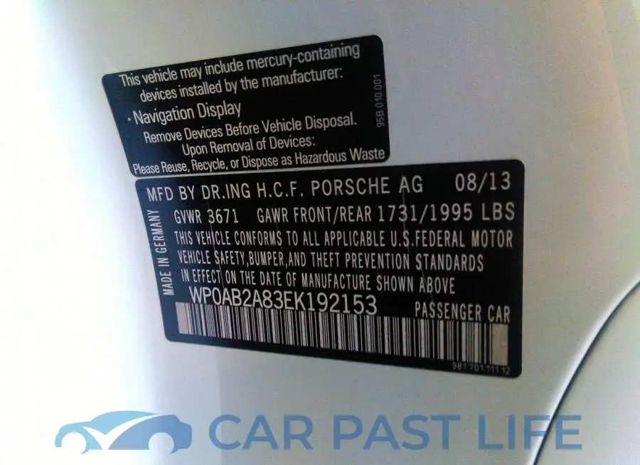 WP0AB2A83EK192153# 9