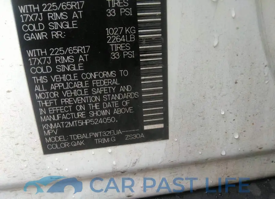 KNMAT2MT5HP524050# 9