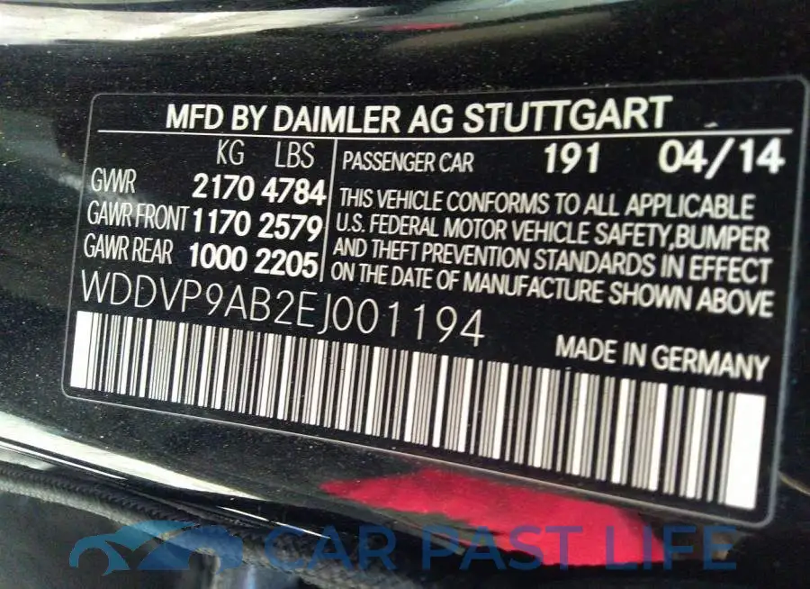 WDDVP9AB2EJ001194# 9