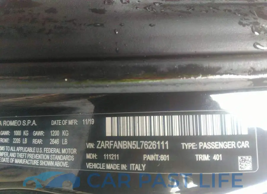 ZARFANBN5L7626111# 9