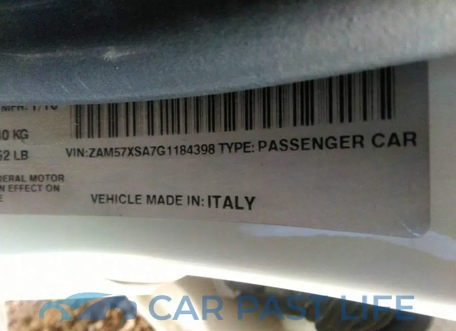ZAM57XSA7G1184398# 9
