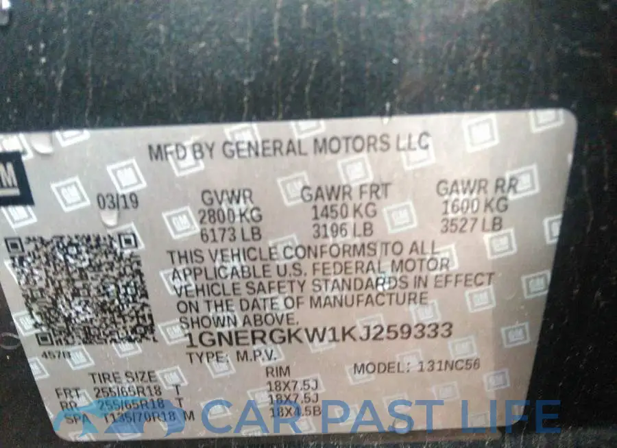 1GNERGKW1KJ259333# 9