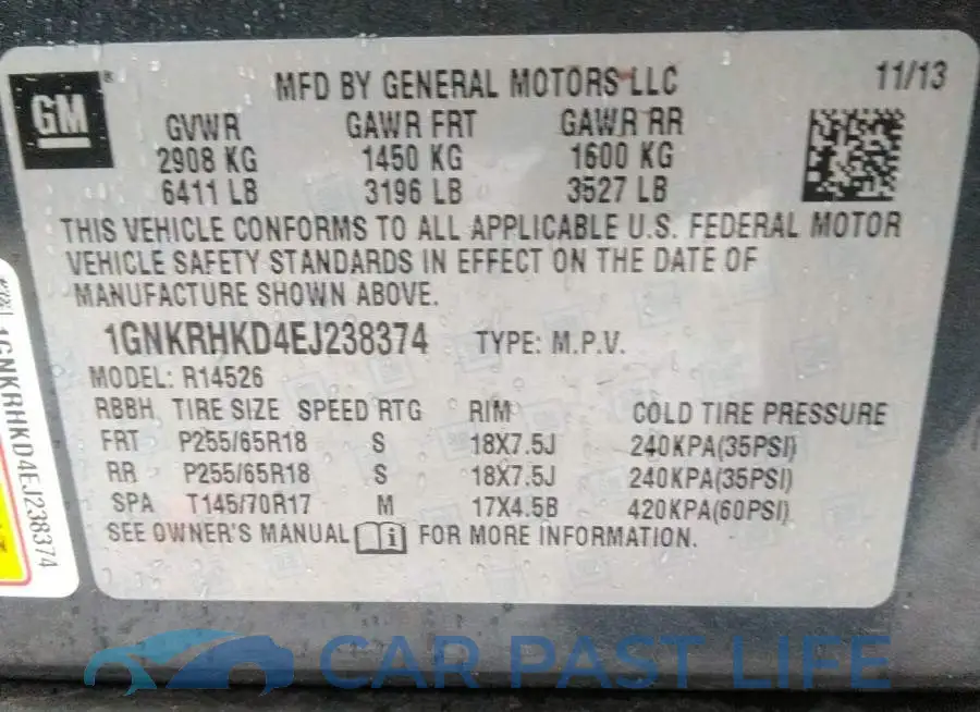 1GNKRHKD4EJ238374# 9