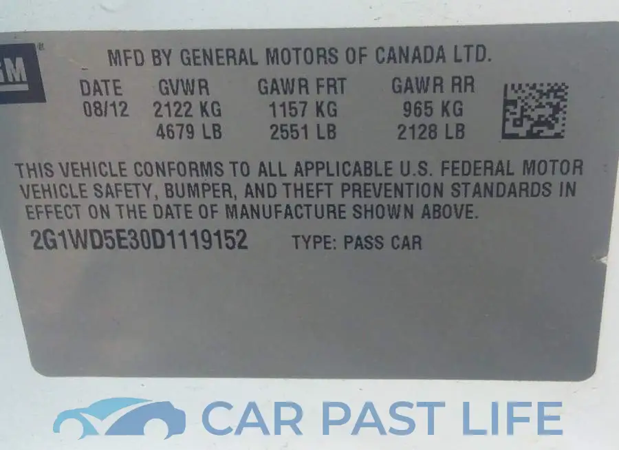 2G1WD5E30D1119152# 9