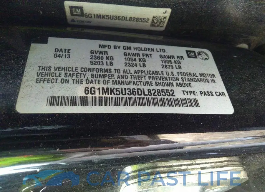 6G1MK5U36DL828552# 9