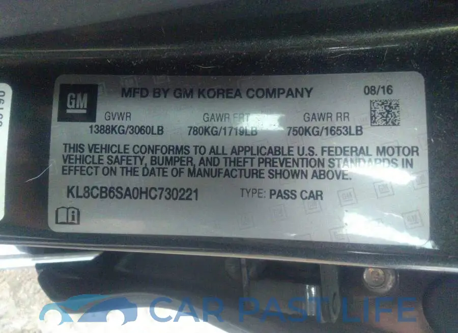 KL8CB6SA0HC730221# 9
