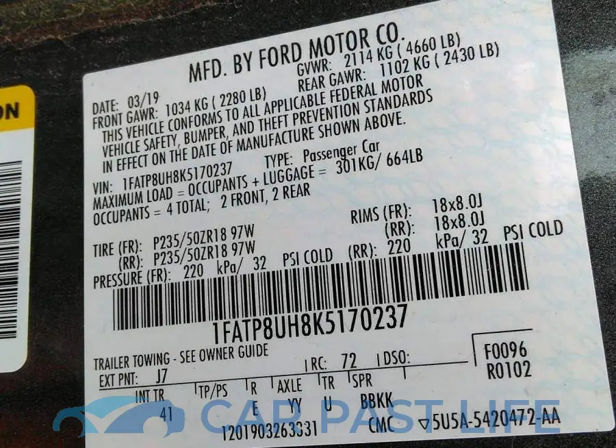 1FATP8UH8K5170237# 9