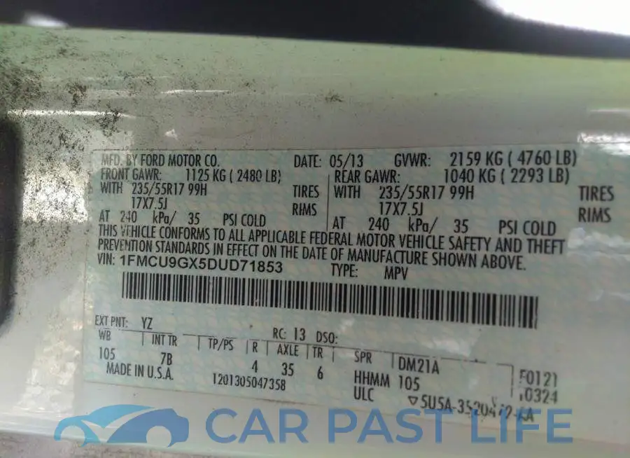 1FMCU9GX5DUD71853# 9