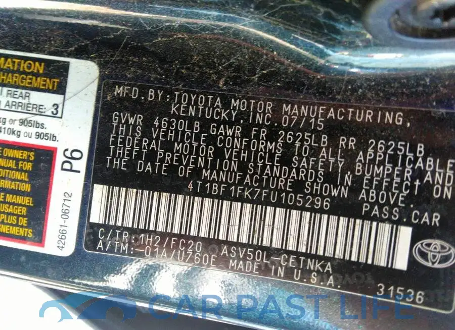 4T1BF1FK7FU105296# 9