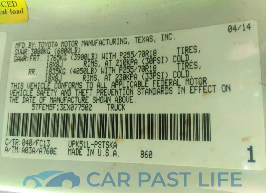 5TFEM5F13EX077502# 9