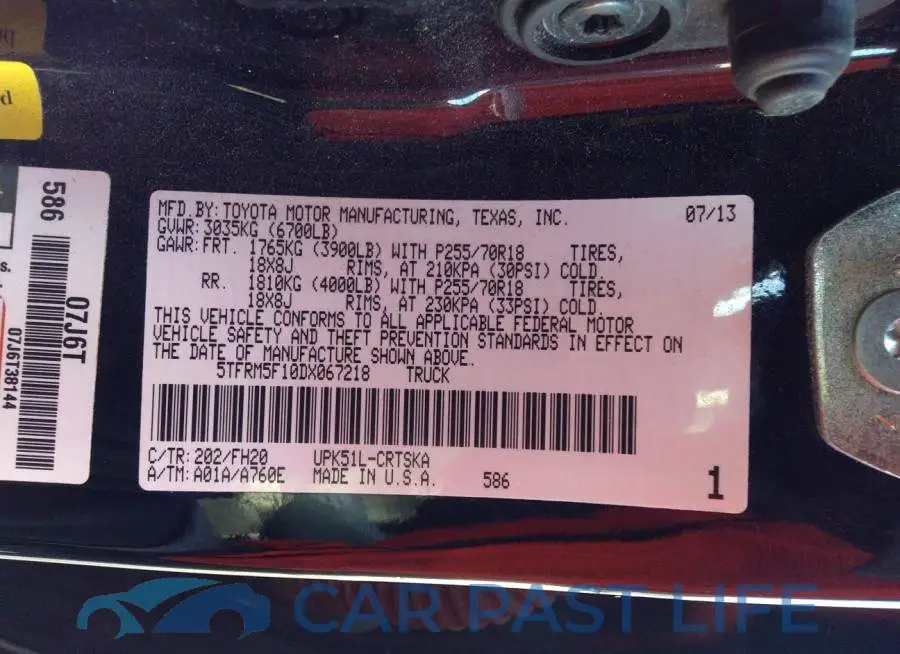 5TFRM5F10DX067218# 9