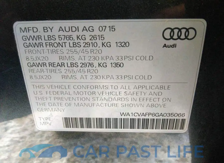 WA1CVAFP6GA035066# 9