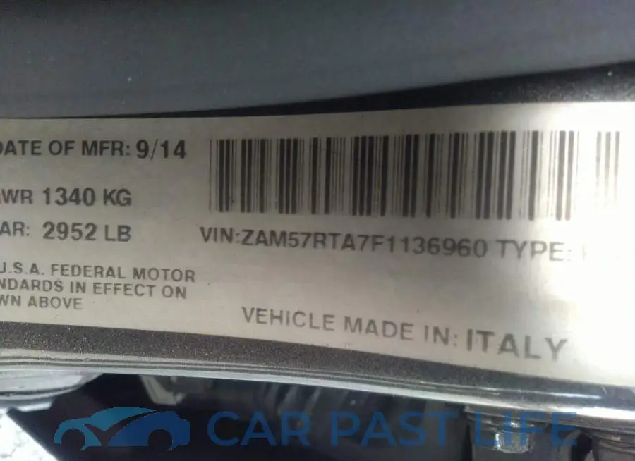 ZAM57RTA7F1136960# 9
