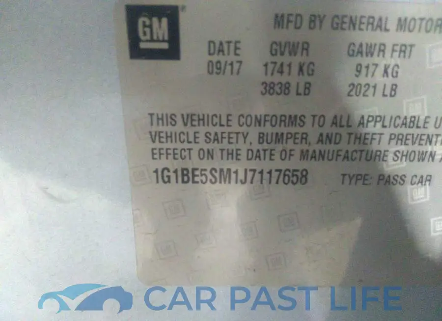 1G1BE5SM1J7117658# 9