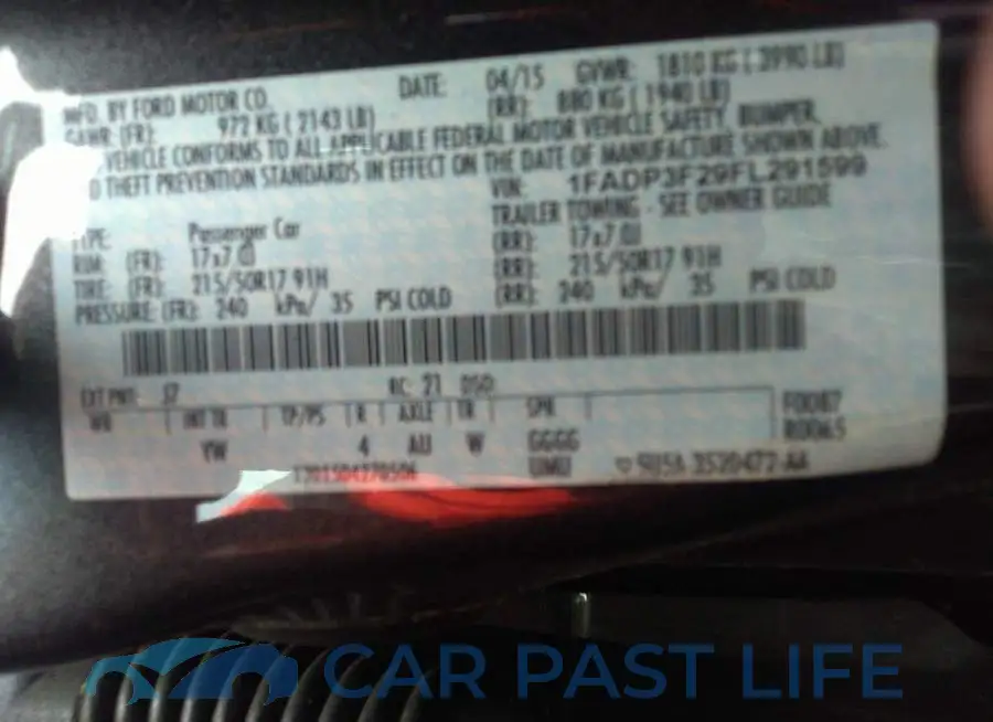 1FADP3F29FL291599# 9