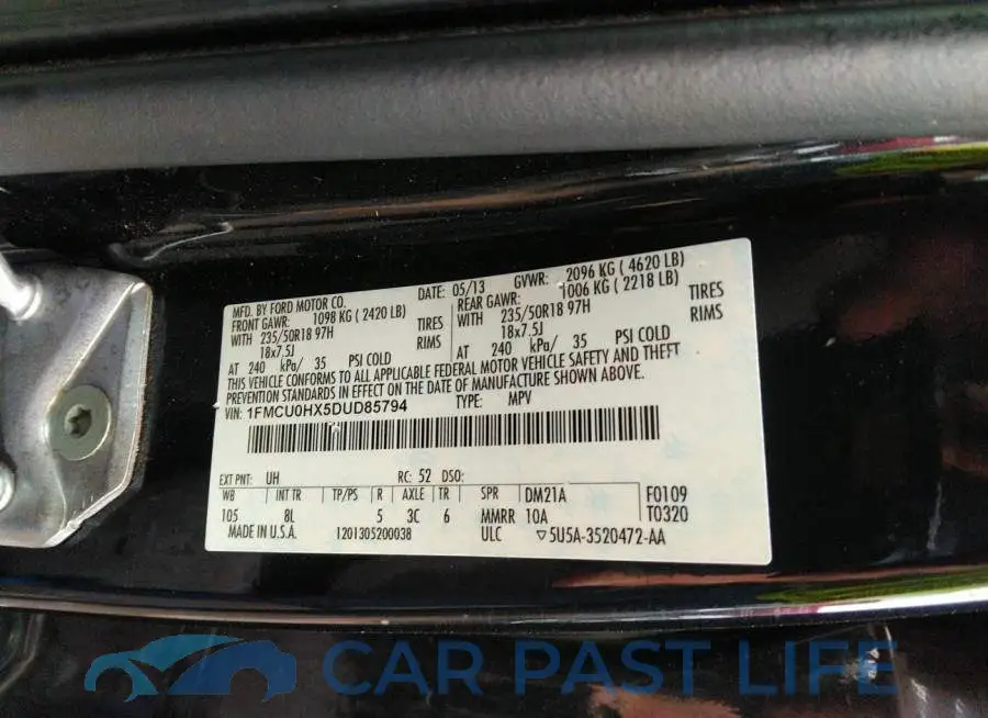1FMCU0HX5DUD85794# 9