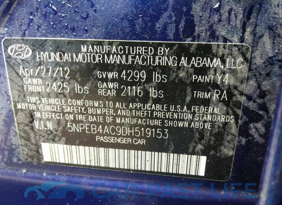 5NPEB4AC9DH519153# 9