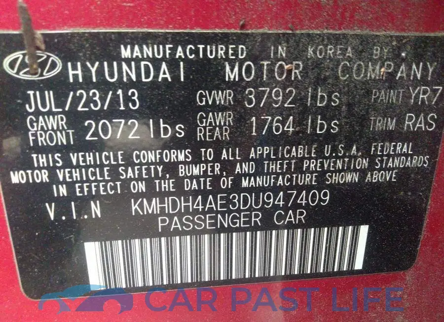KMHDH4AE3DU947409# 9