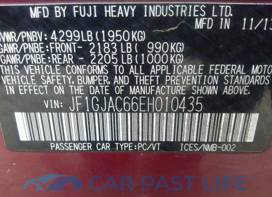 JF1GJAC66EH010435# 9
