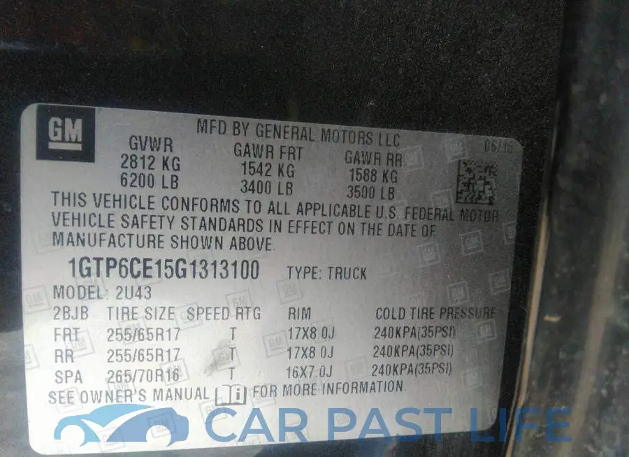 1GTP6CE15G1313100# 9