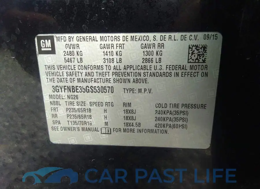 3GYFNBE35GS530570# 9