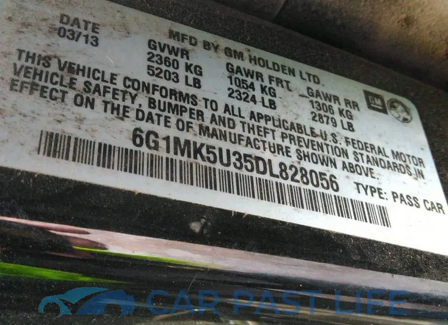 6G1MK5U35DL828056# 9